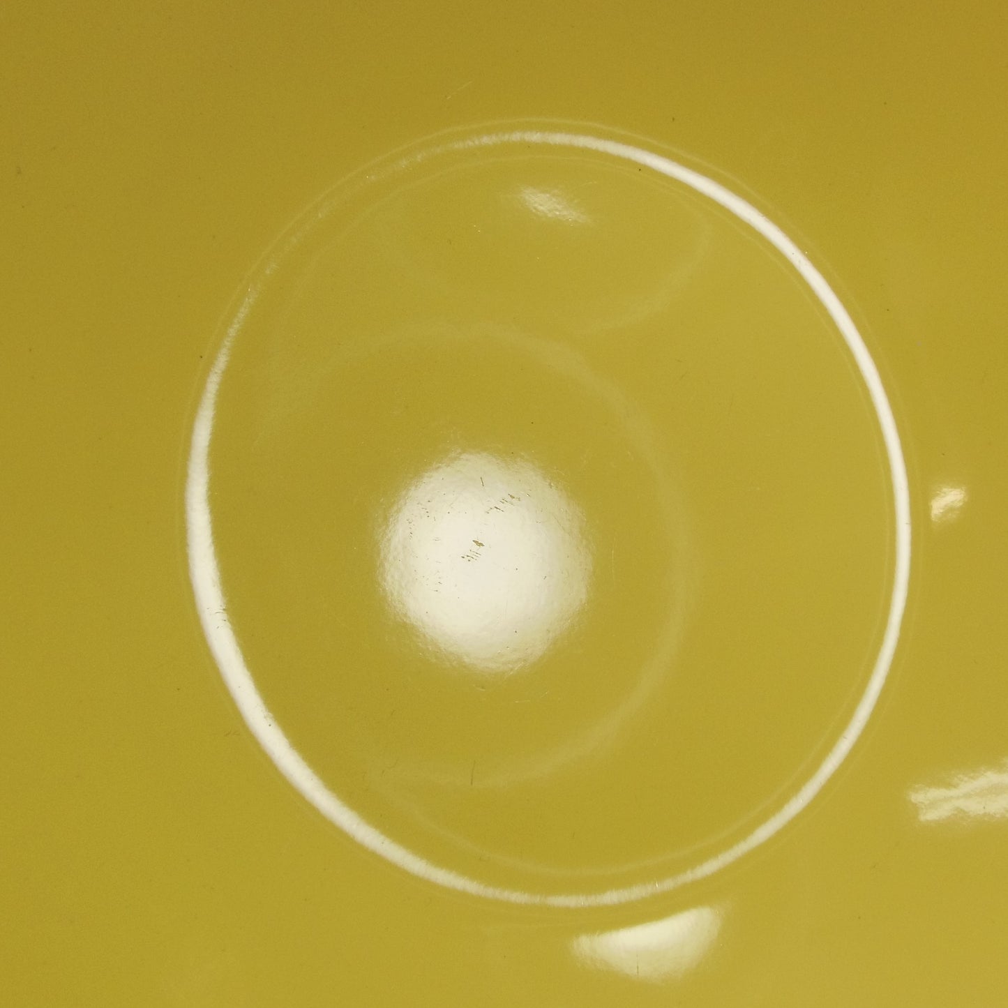 Cathrineholm Norway Enamelware Bowl Rare Green Lime Yellow Lemon Lotus 9" interior