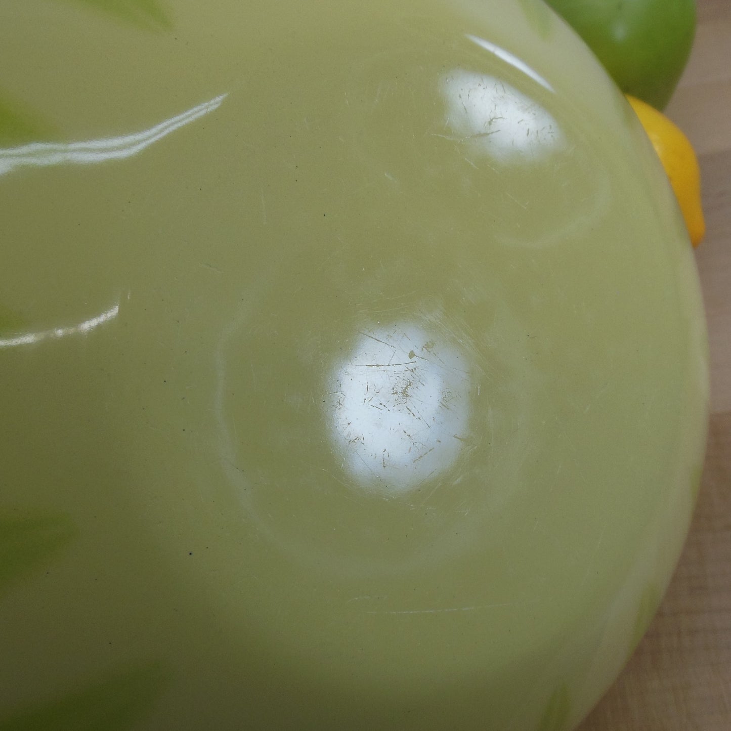 Cathrineholm Norway Enamelware Bowl Rare Green Lime Yellow Lemon Lotus 9" Hard To Find Scarce