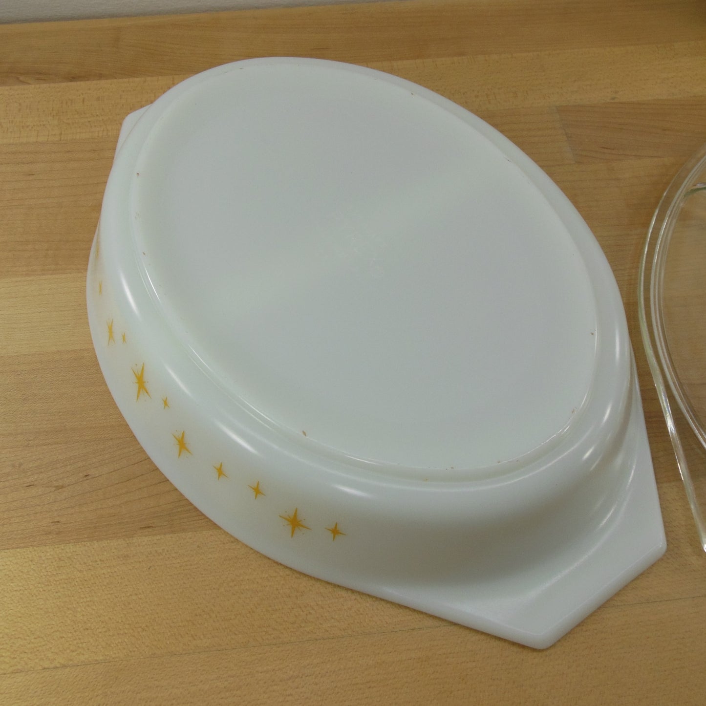 Pyrex Glass USA 1959 Constellation Divided Casserole Dish Starburst Used