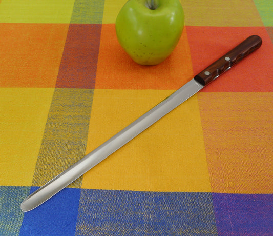 Case XX USA Vintage Kitchen Knives - Stainless Bread/Roast Slicing CA 242 - 9-1/2" Wood Handle