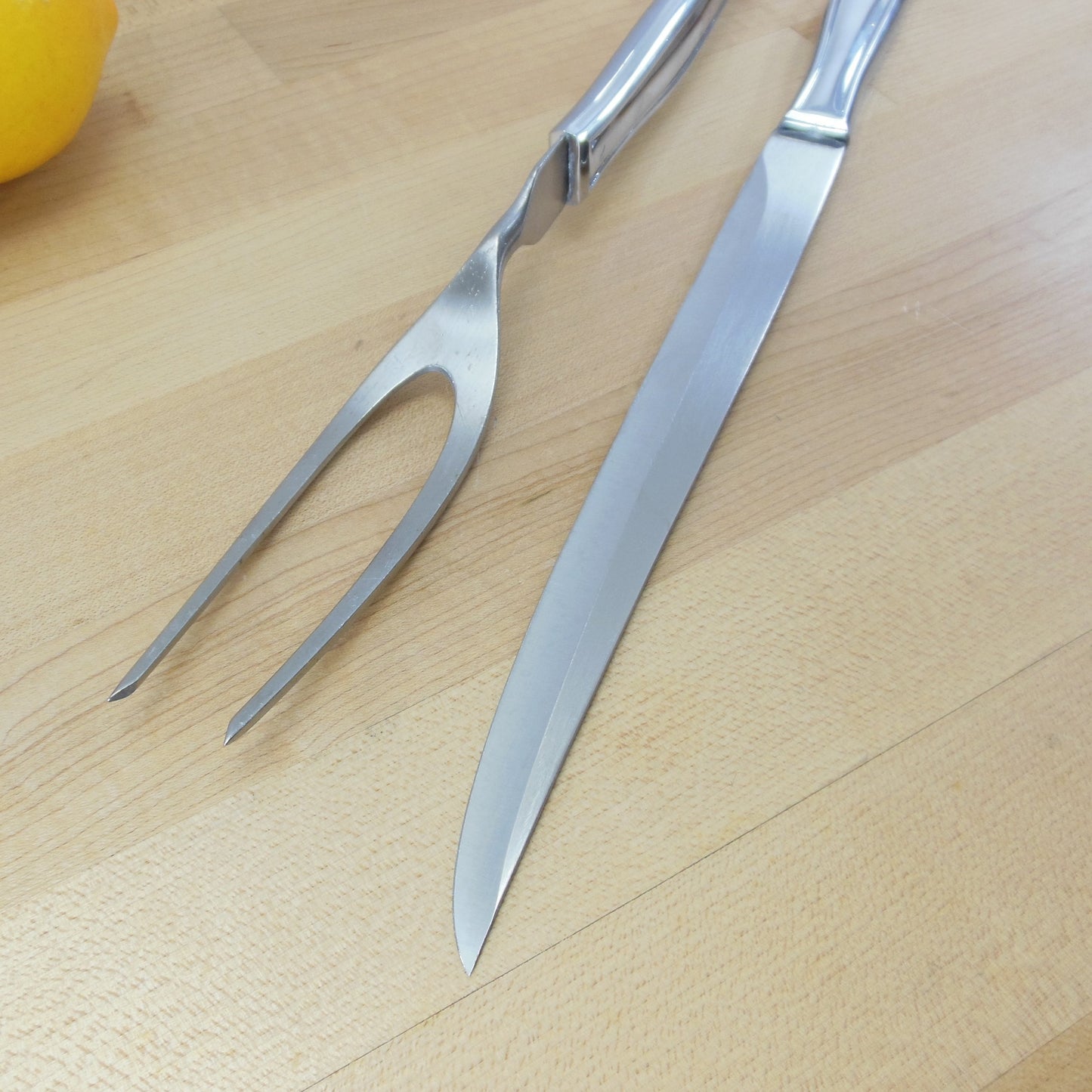Carvel Hall USA Stainless Carving Knife Fork Set Vintage MCM