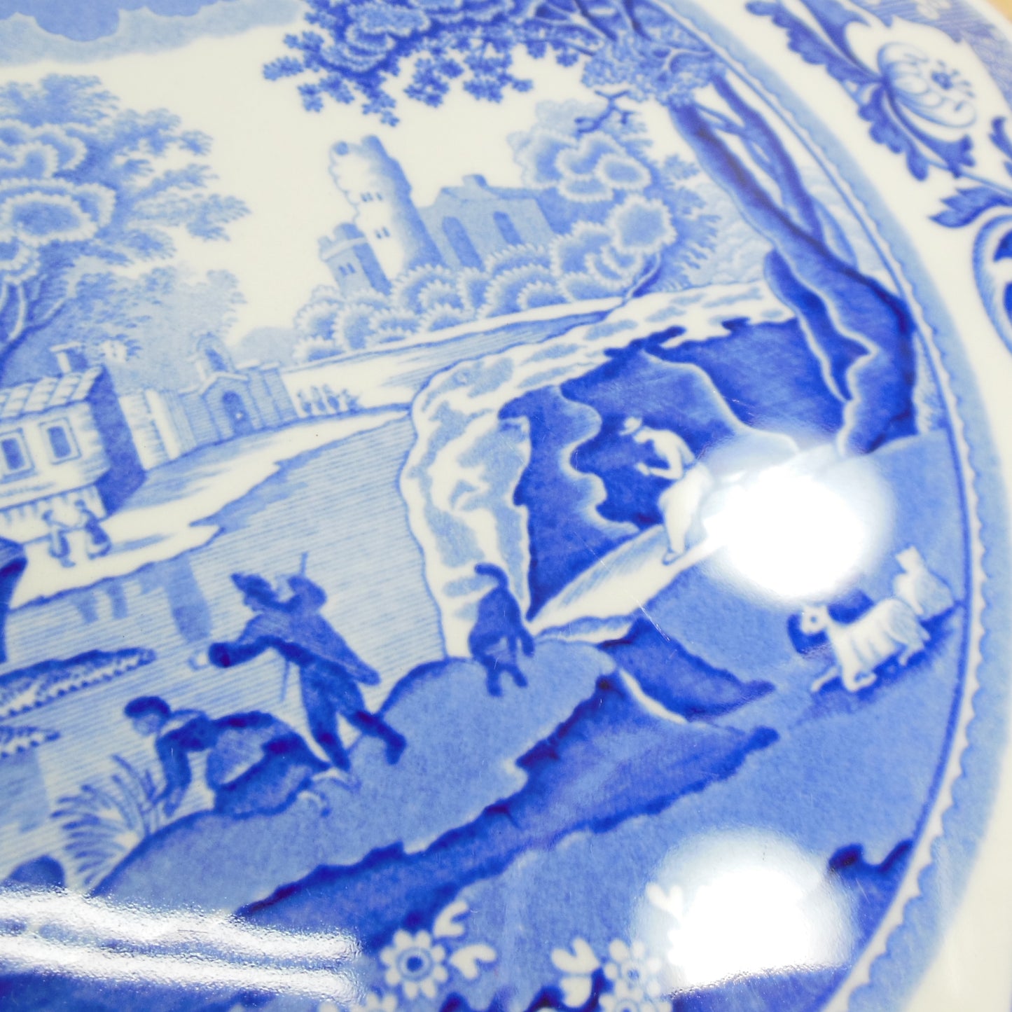 Spode England Blue Italian 11" Cheese Plate Server Used