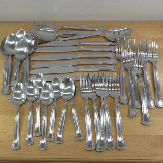 Mikasa Chadwick Bead Stainless Flatware Partial Set - 33 Pieces