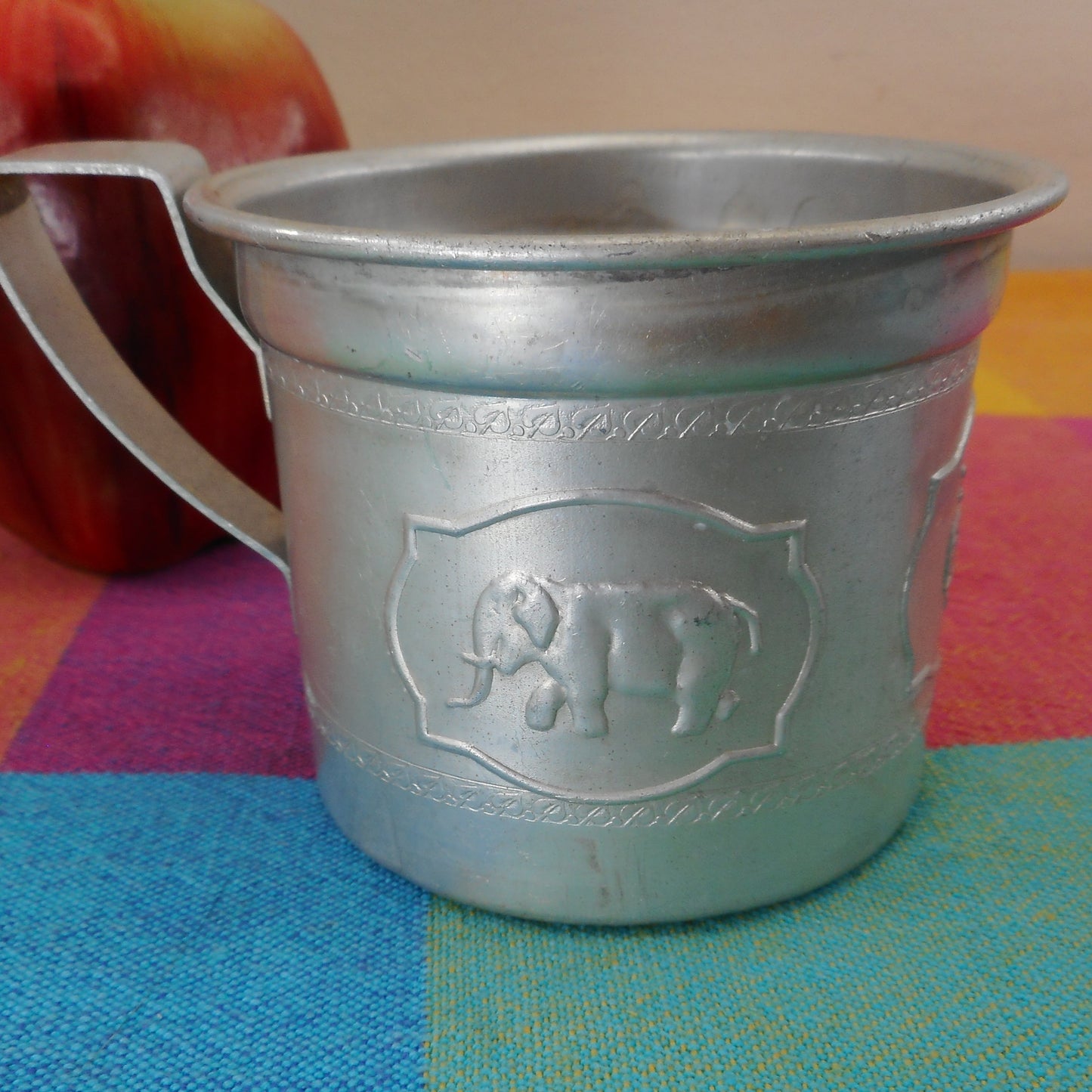 Child's Aluminum Cup Circus Theme - Clown Elephant Chariot Used