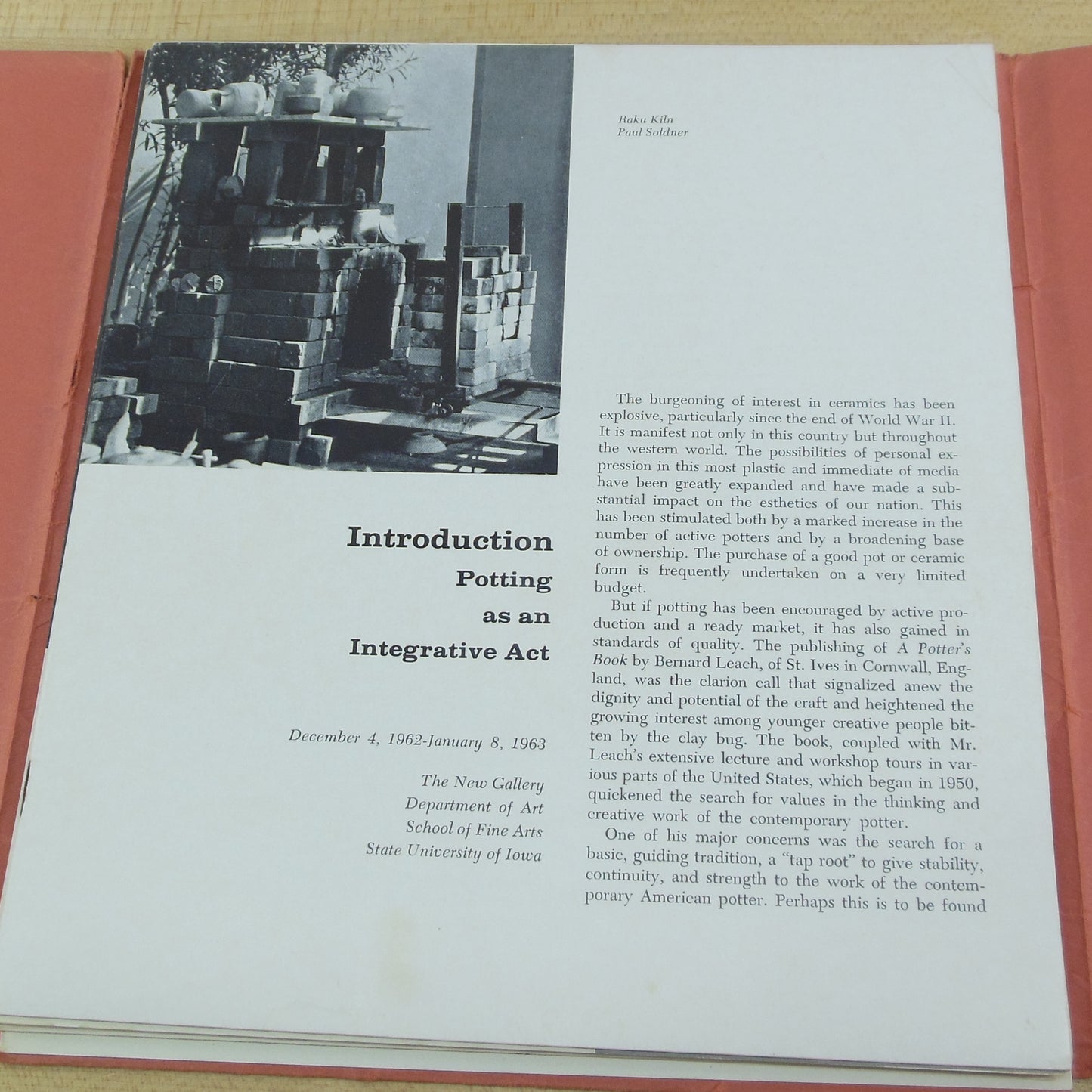Clay Today 1962-63 The New Gallery Catalog State Univ. of Iowa Pottery Vintage