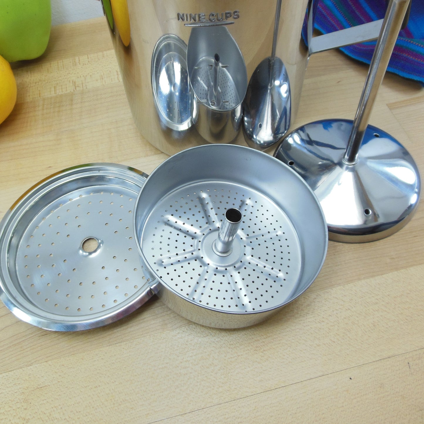 Unbranded 9 Cup Stainless Steel Percolator Coffee Pot Stove Top Camping Used