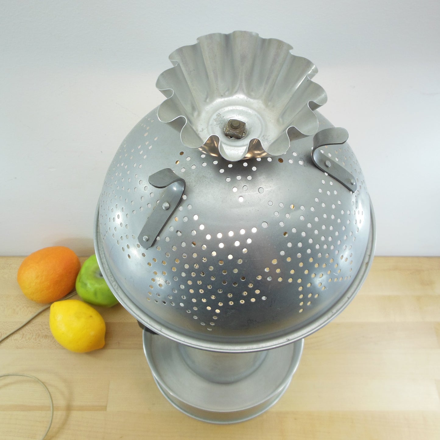 Folk Art Lamp Aluminum Kitchen Ware Coffee Pot Colander Shade Cake Pan