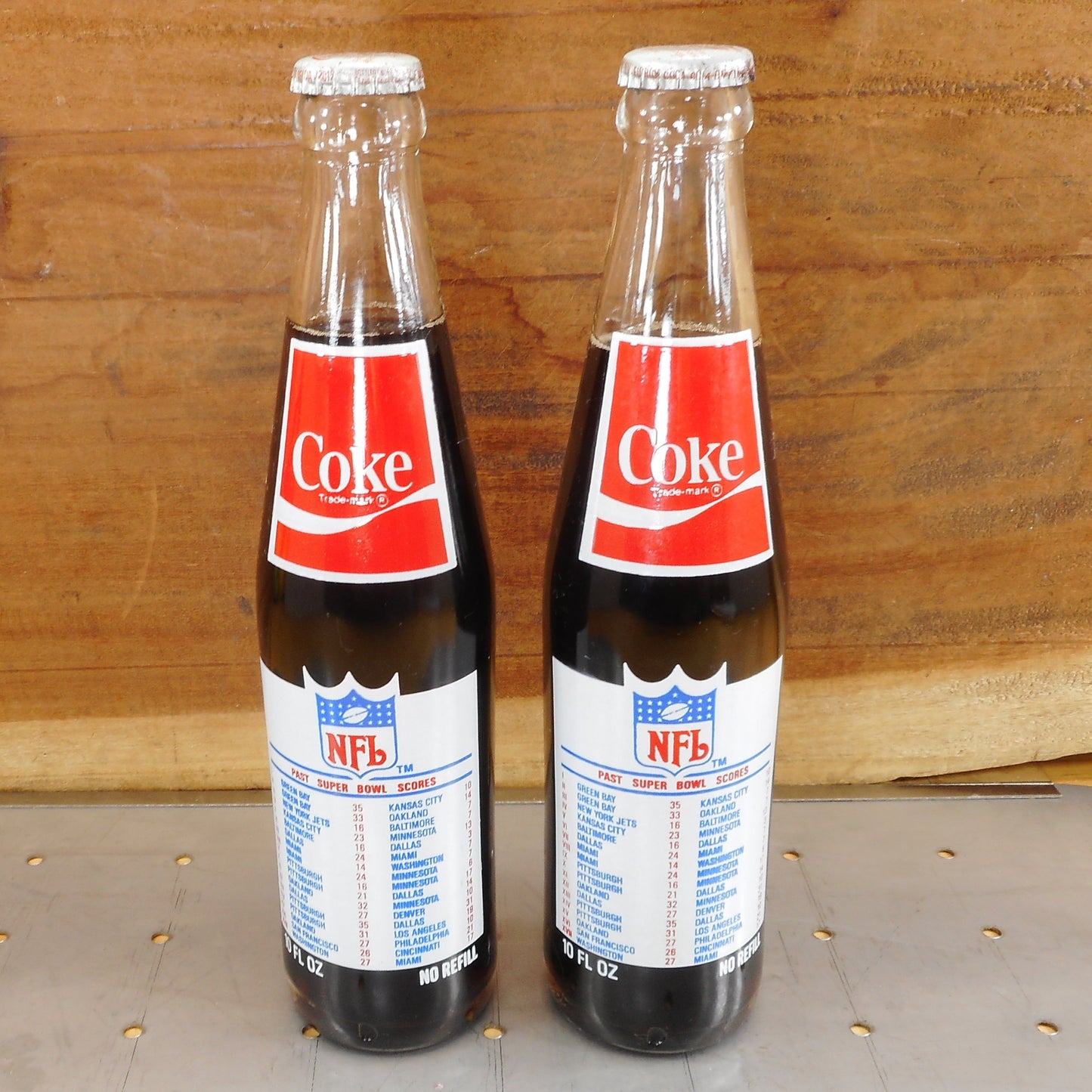 Coke Bottle Pair NFL Superbowl XVIII 1984 Tampa FL Vintage