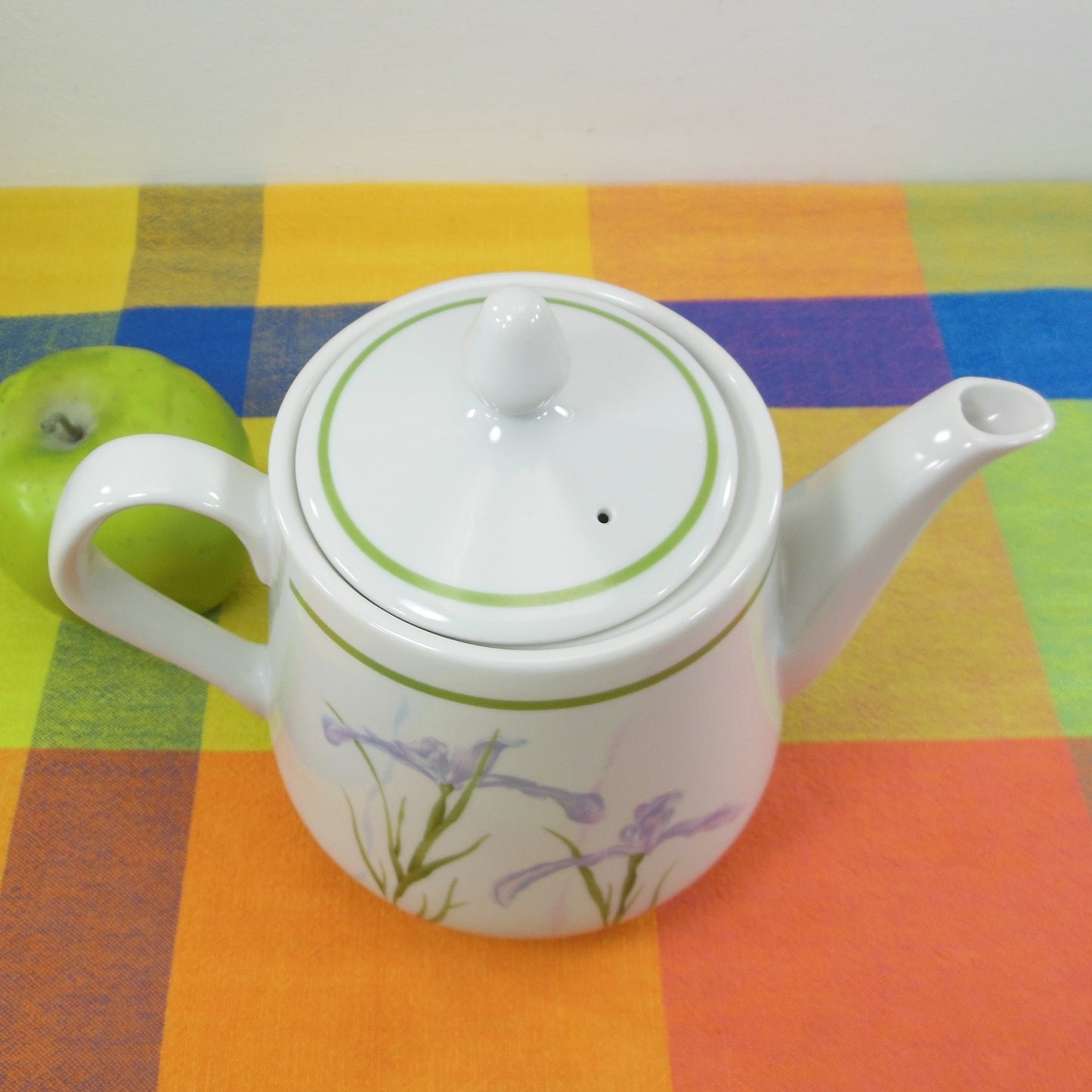 Corning Ware Robinson 1990 Shadow Iris Porcelain Teapot Vintage