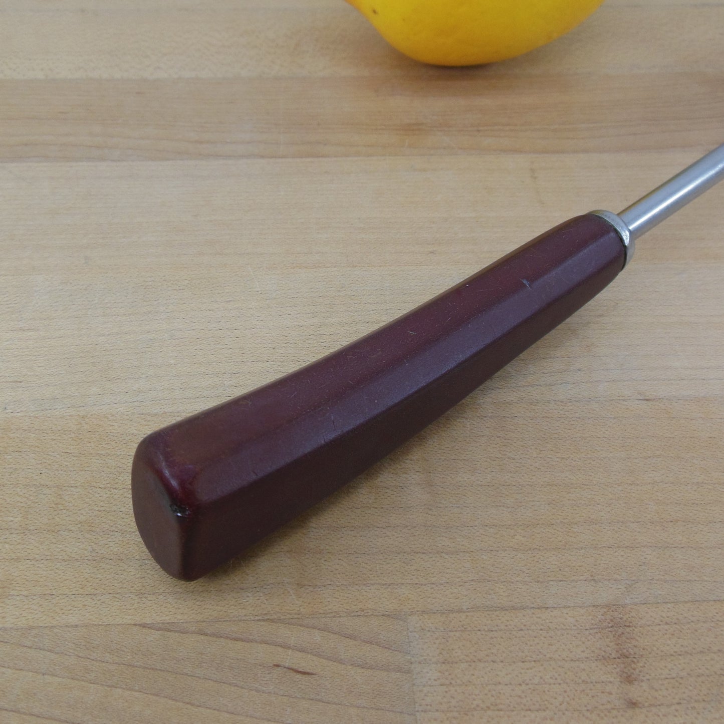 Corona USA Root Beer Bakelite Handle Stainless Slotted Kitchen Spoon Vintage