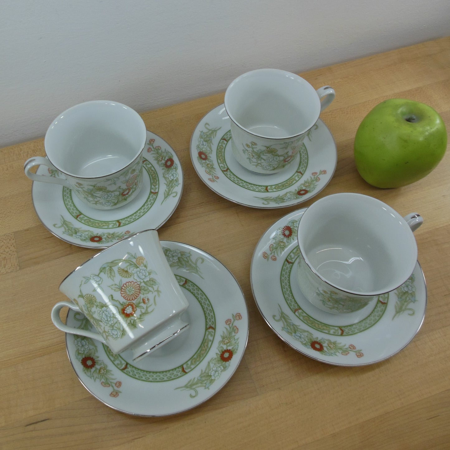 Mikasa Japan Fine China Kabuki L9011 - Cup & Saucer 4 Set Vintage Used