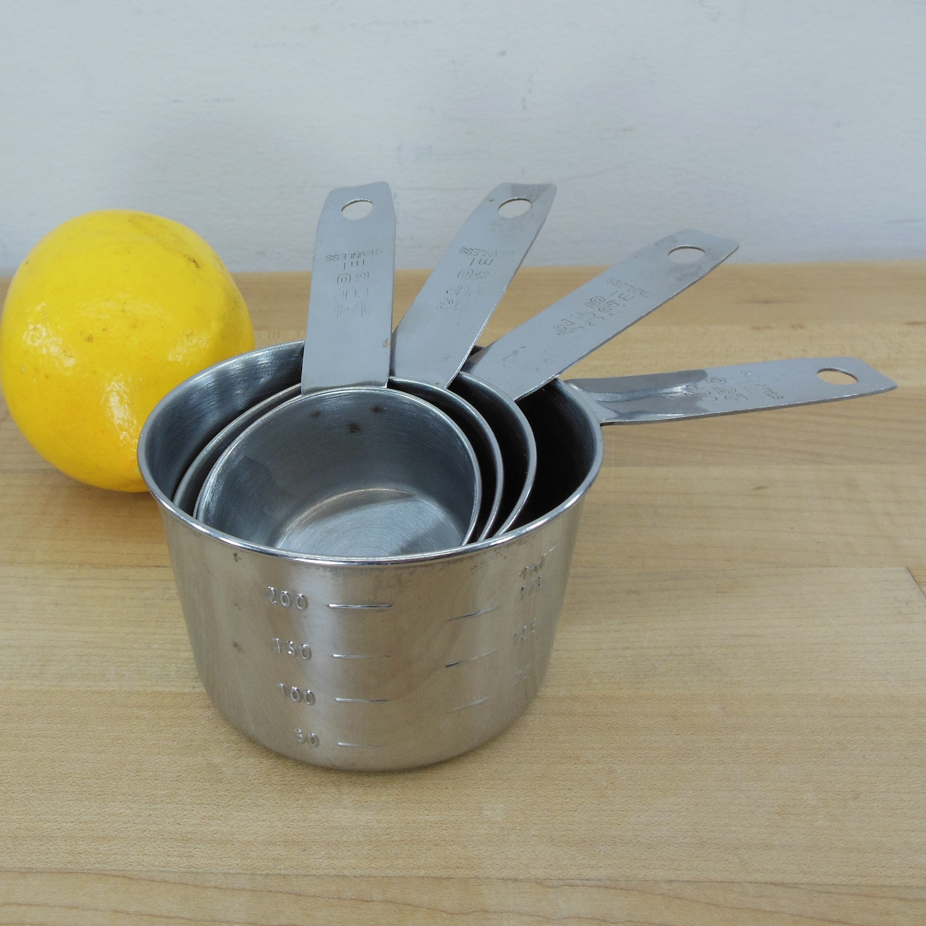 Foley Stainless Stacking Measuring Cups 1 Cup, 1/2 Cup, 1/3 Cup / Three  Vintage Stainless Foley Measuring Cups 