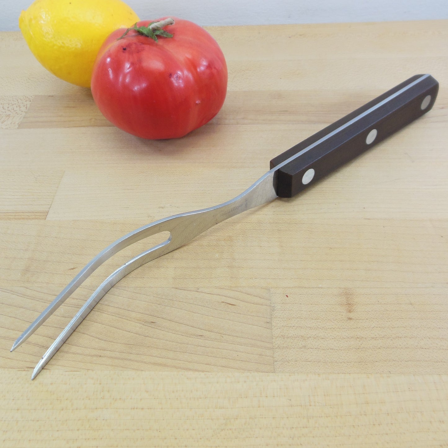 Cutco USA Stainless Early No. 37 Meat Carving Kitchen Fork Squared Handle Vintage Used