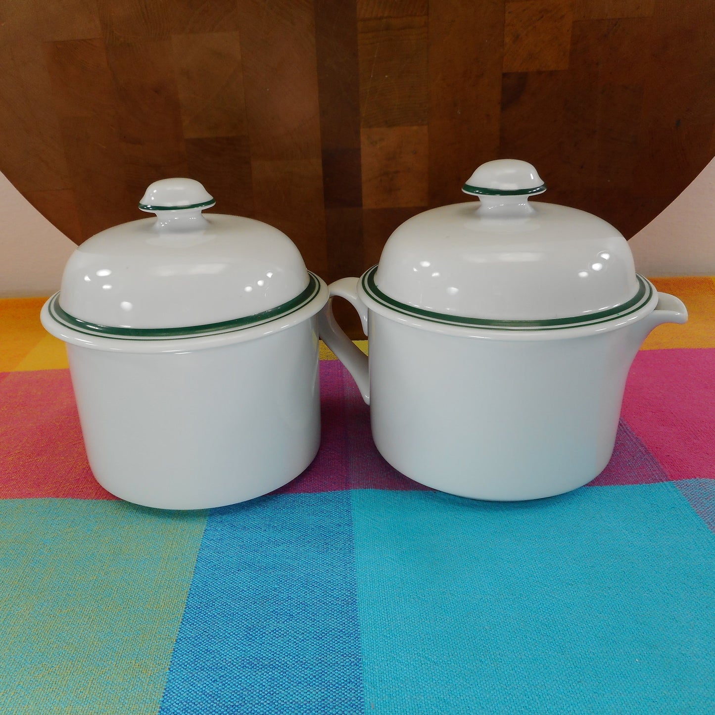 Dansk Bistro Christianshavn Green Creamer & Sugar Bowl Set