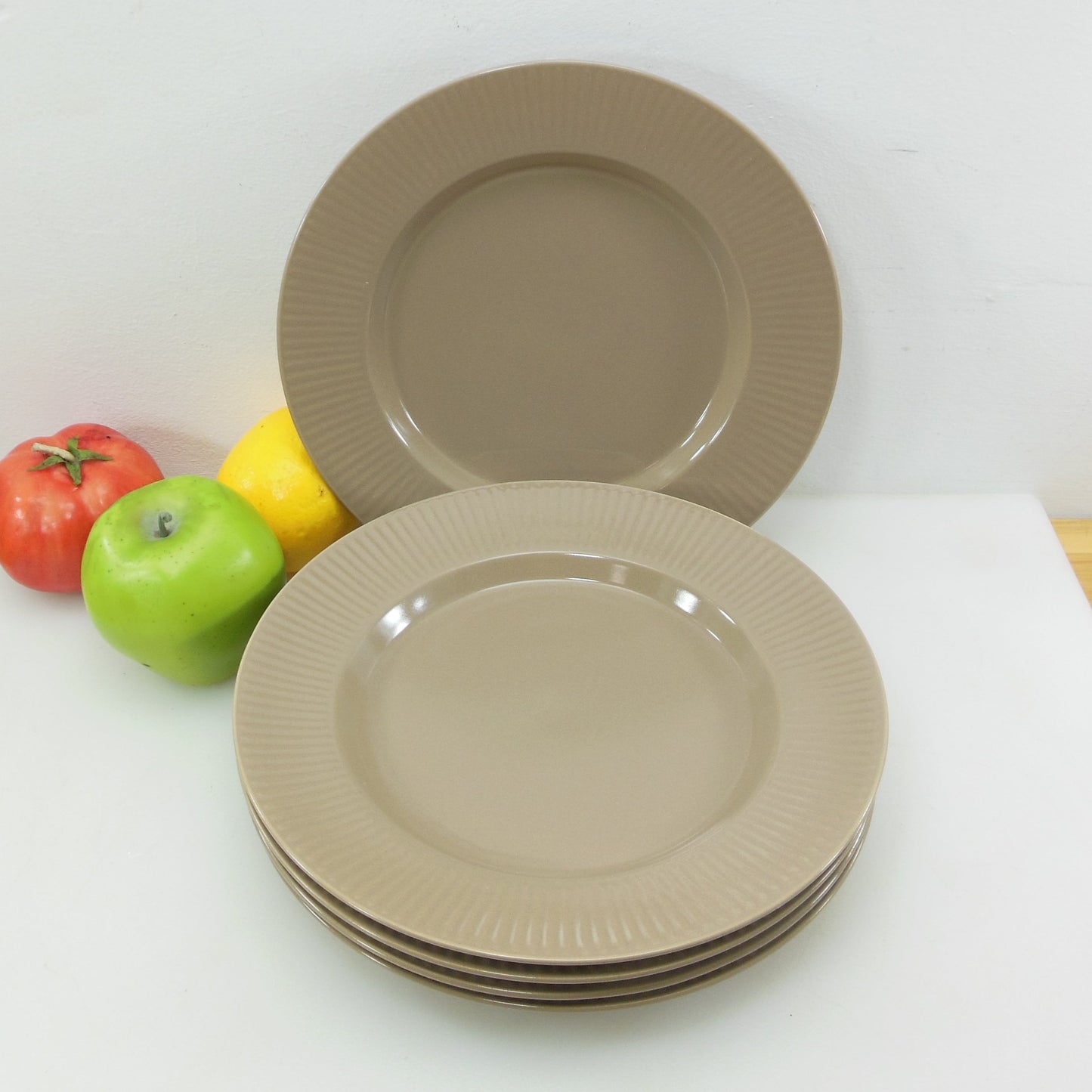 Dansk Japan Niels Refsgaard Unknown Pattern Brown Salad Plates Ribbed Fluted