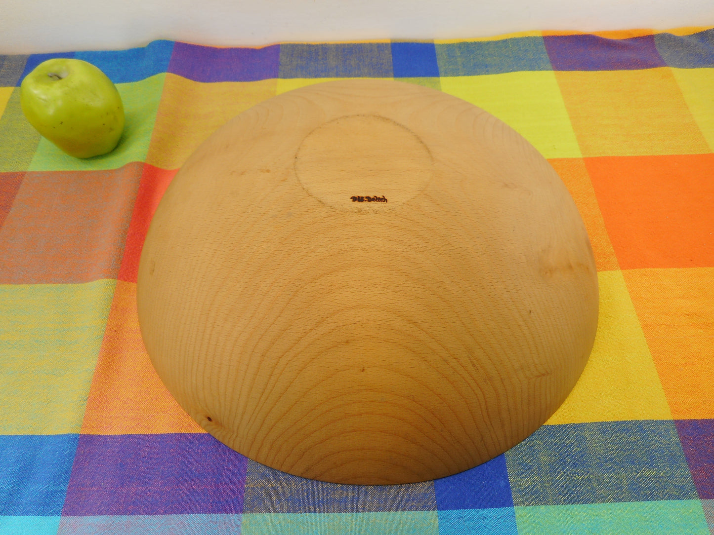 DW Delach Signed Pyrography Maple Wood Dough Bowl - Genesis 9:16 Noah's Ark Branded