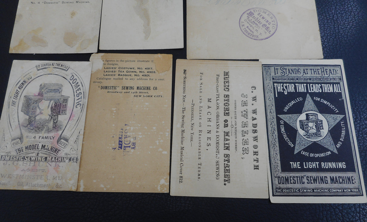 Antique Trade Cards Domestic Sewing Machine Co. Advertising - 10 Lot New York