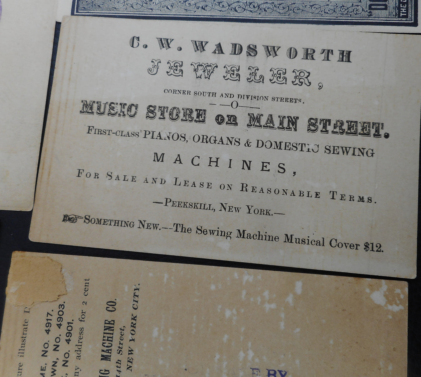 Antique Trade Cards Domestic Sewing Machine Co. Advertising - 10 Lot Peeksill NY