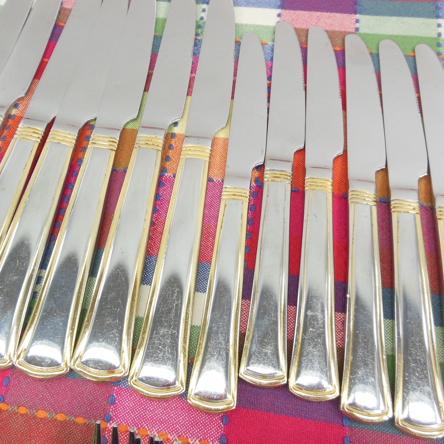 SBS Bestecke Edelstahl Stainless Gold Plate Flatware Partial Set Fork