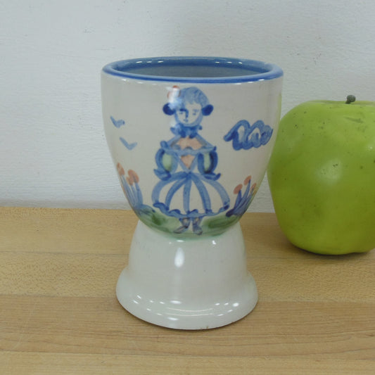 M.A. Hadley Pottery Egg Cup Farm Girl Woman The End