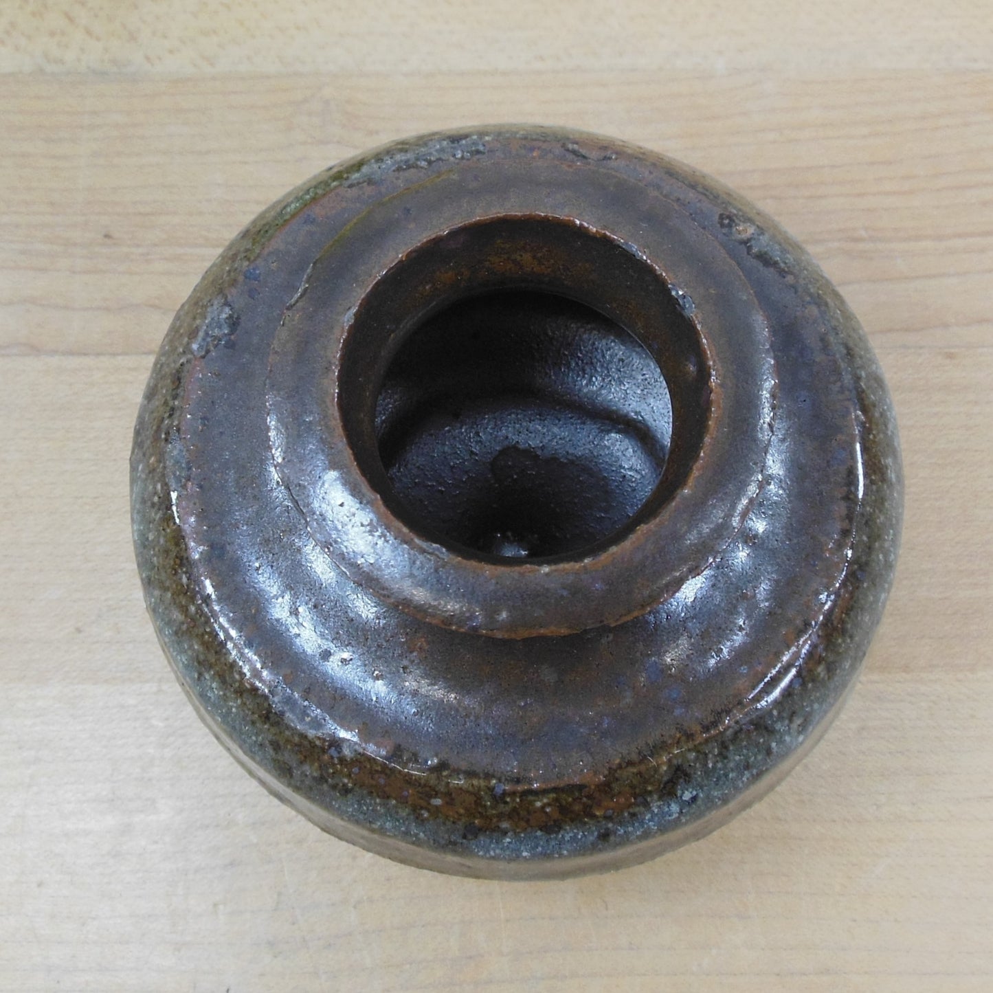 Chris Erickson 1969 Stoneware Pottery Small Signed Vase Vintage