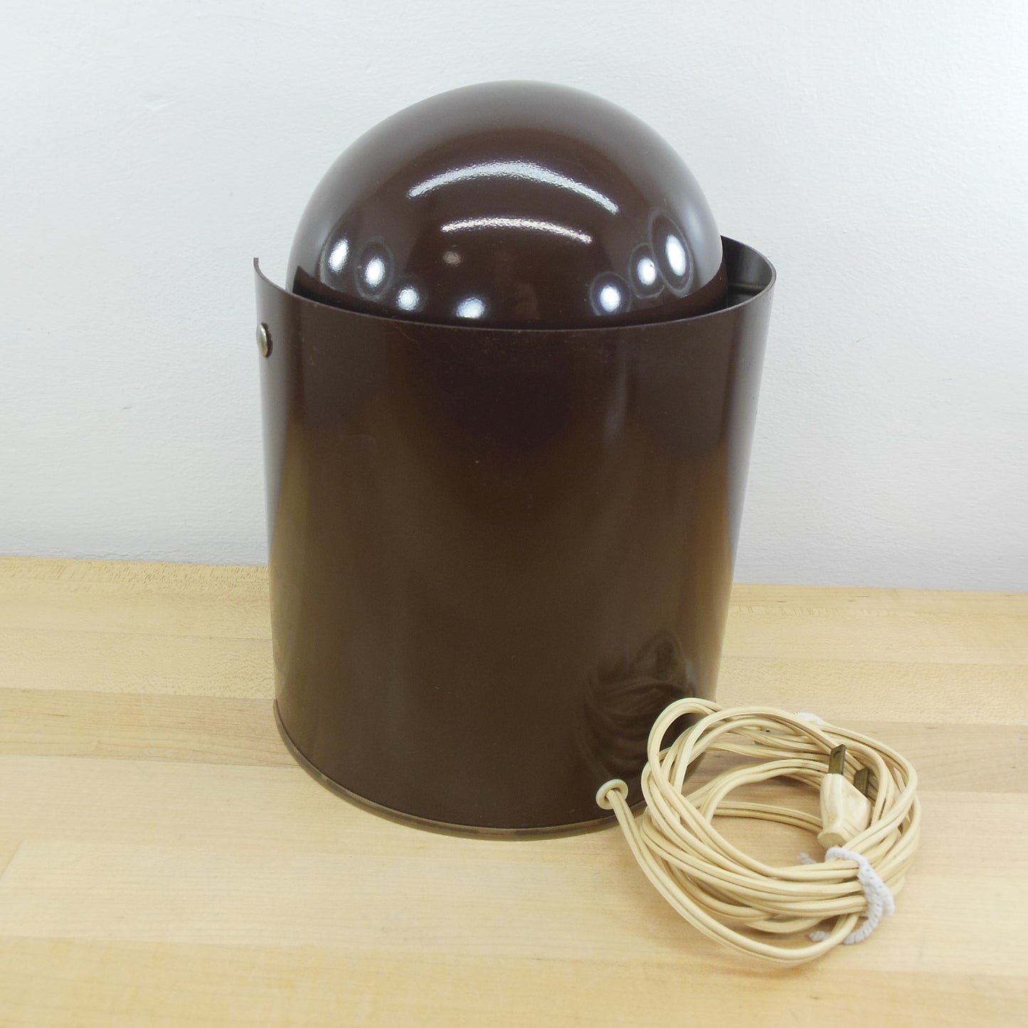 MCM Chocolate Brown Orb Eyeball Lamp Directional Spot Light Used