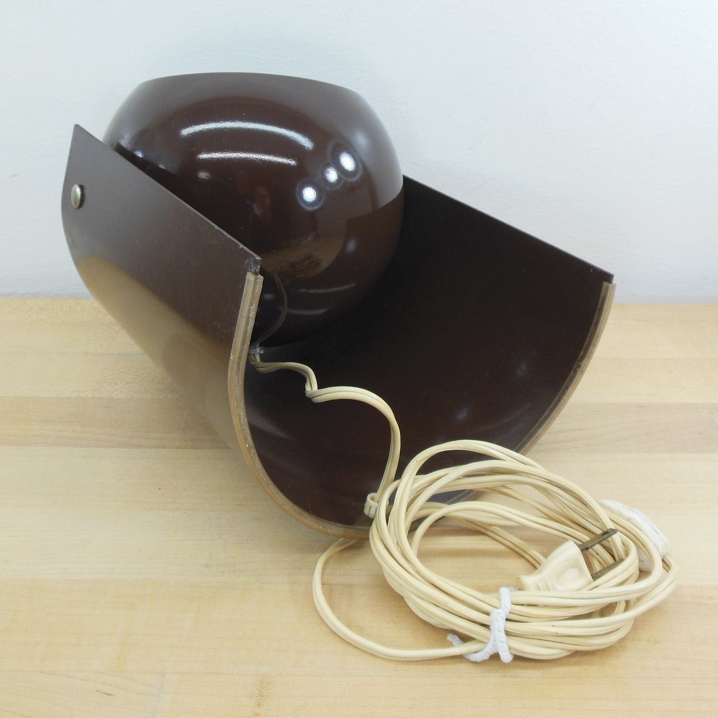 MCM Chocolate Brown Orb Eyeball Lamp Directional Spot Light Electric