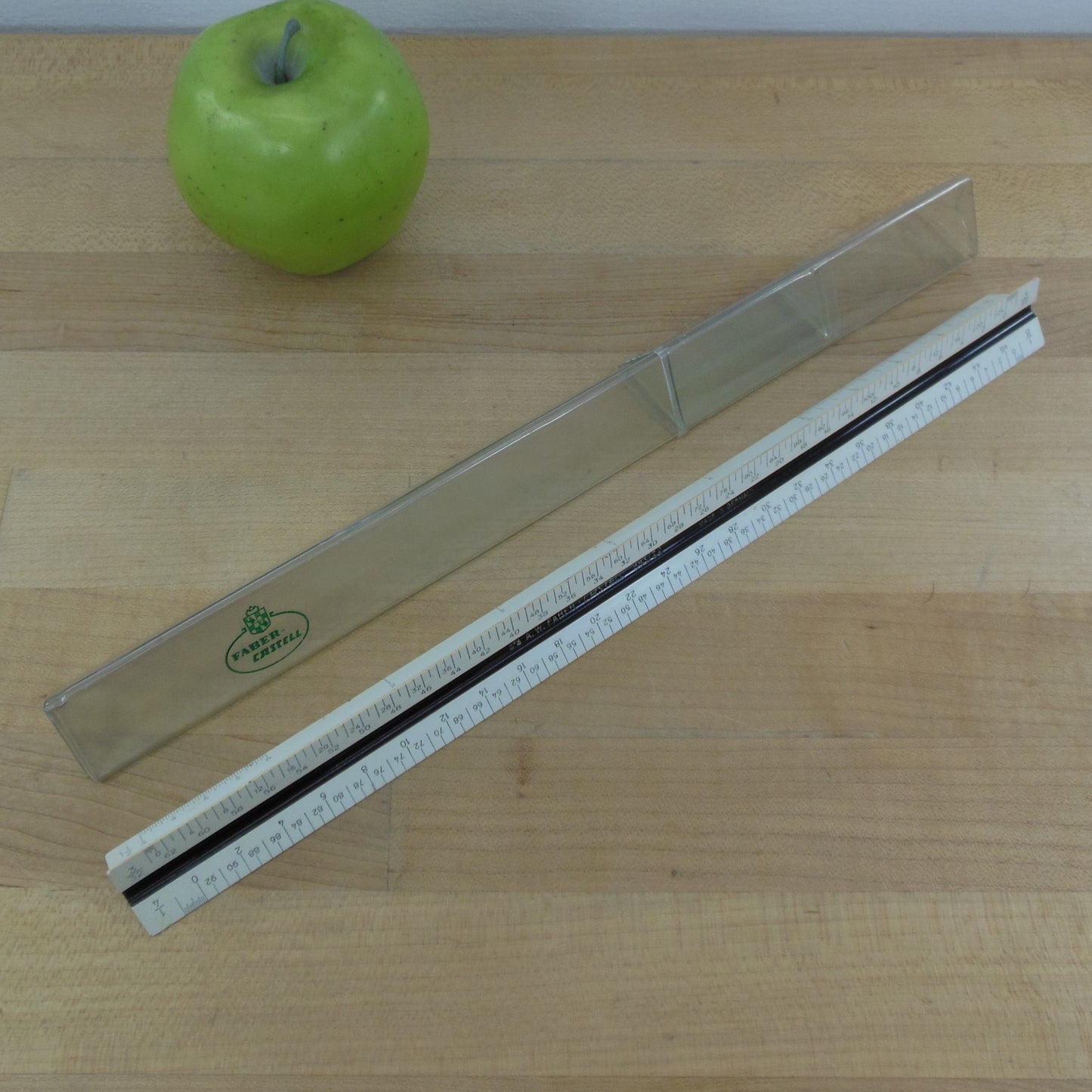 Faber Castell Germany Triangular Mechanical Drafting Ruler Fractions. Vintage