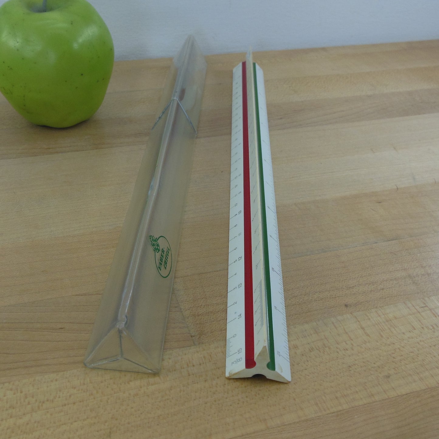 Faber Castell Germany Triangular Mechanical Drafting Ruler Fractions. Used