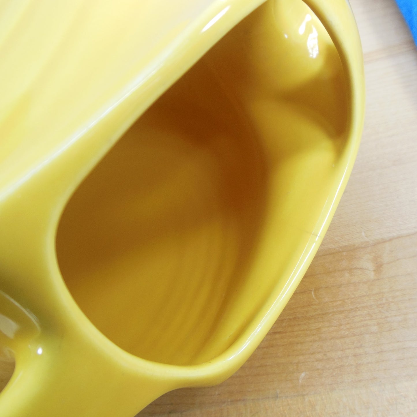 Fiestaware USA Vintage Cheery Yellow Small Juice Pitcher Hairline Crack