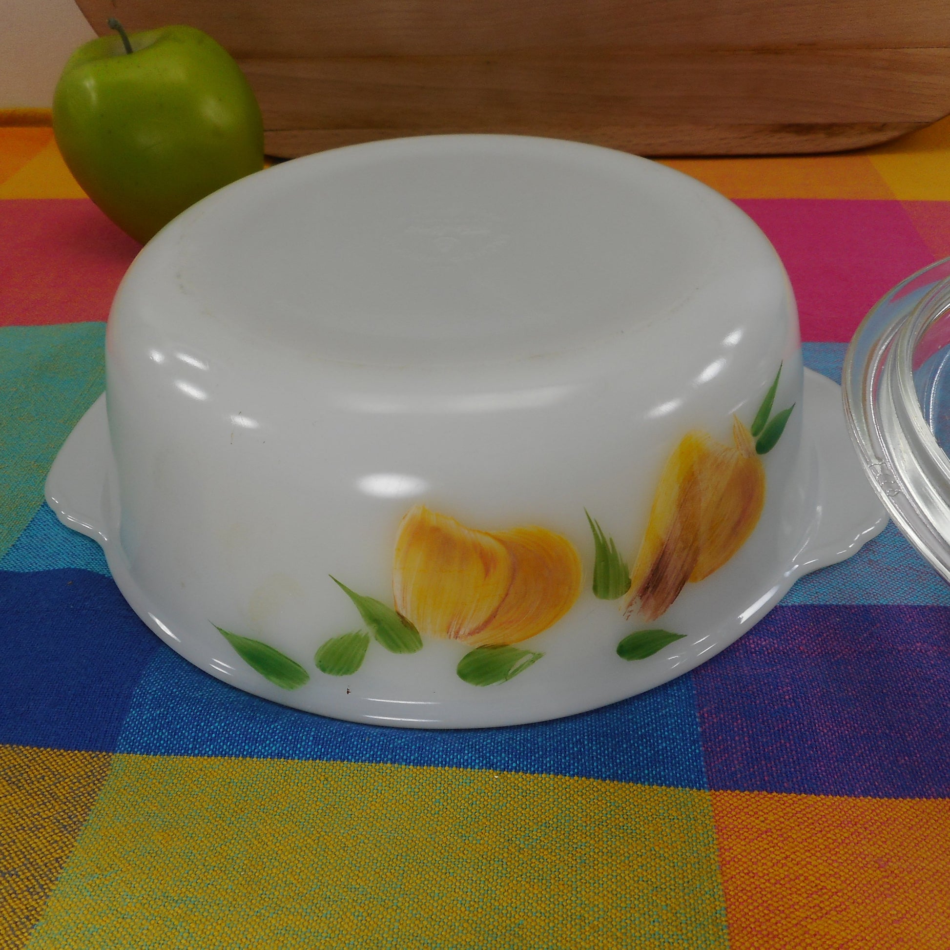 Fire King Gay Fad Glass 1-1/2 Quart Covered Casserole Dish 447 Used