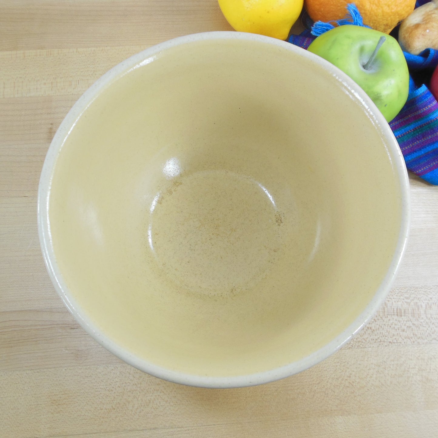 Floriware Art Pottery Tan Brown Stripe 8" Mixing Bowl Zanesville Vintage