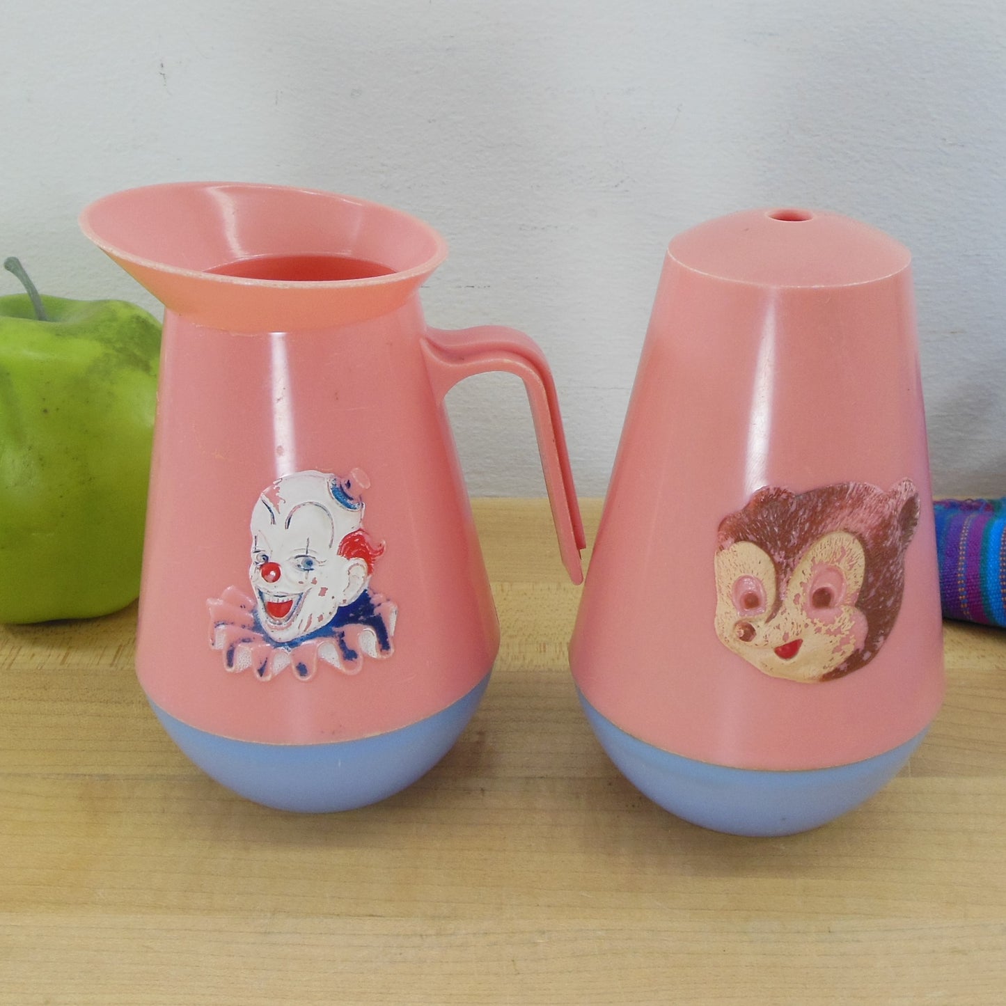 F&F Mold Plastic Kid's Creamer Sugar Dispenser Clown Teddy Bear