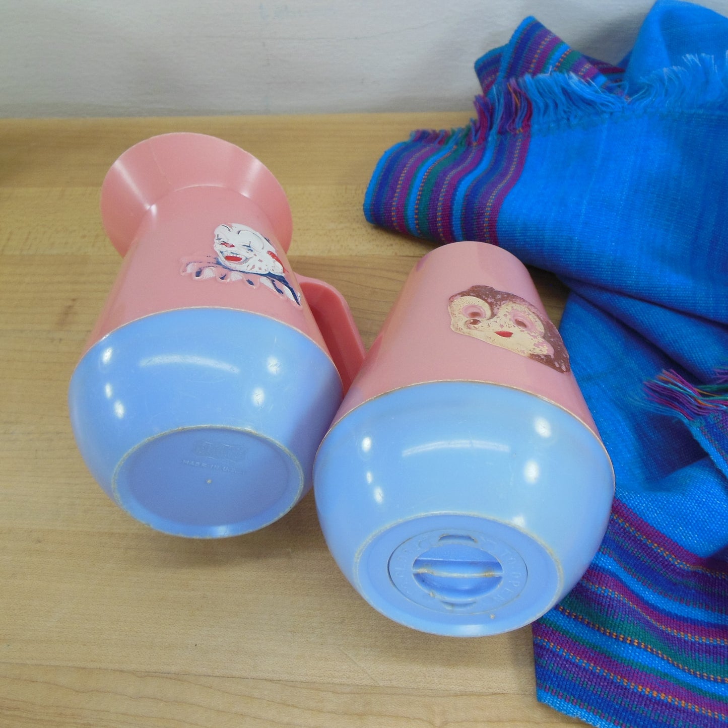 F&F Mold Plastic Kid's Creamer Sugar Dispenser Clown Teddy Bear Vintage Used