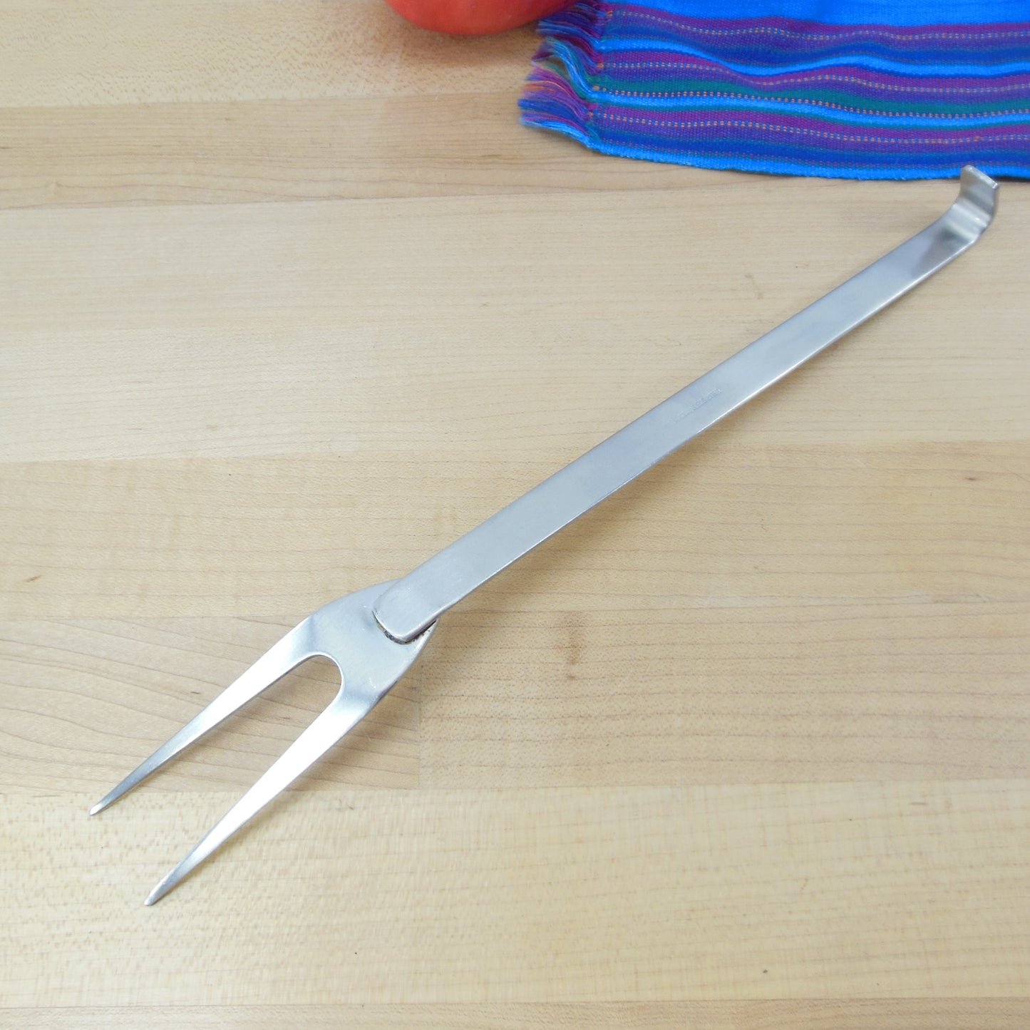 Unbranded 18-8 Stainless Kitchen Turning Carving Fork Hang Hook used