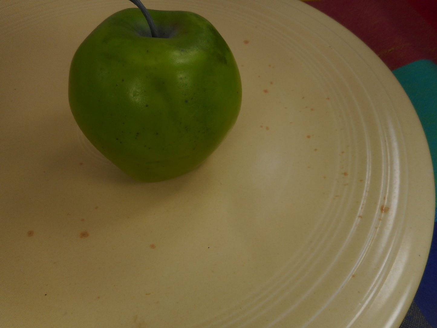 Fiestaware Genuine Vintage 14" Chop Plate Round Platter - Ivory with Orange Splatter Factory Splotch Spots