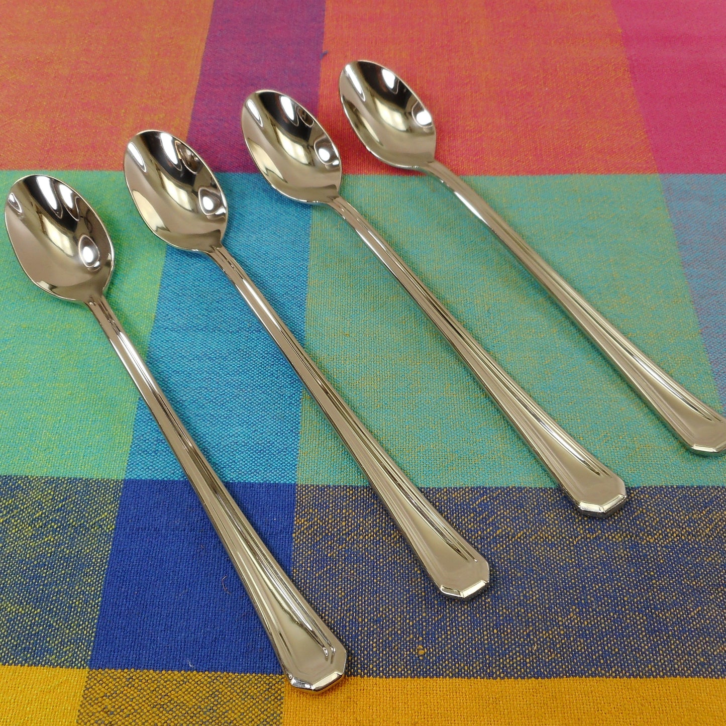 Gorham Vietnam Fairview Stainless Flatware - 4 Iced Teaspoons