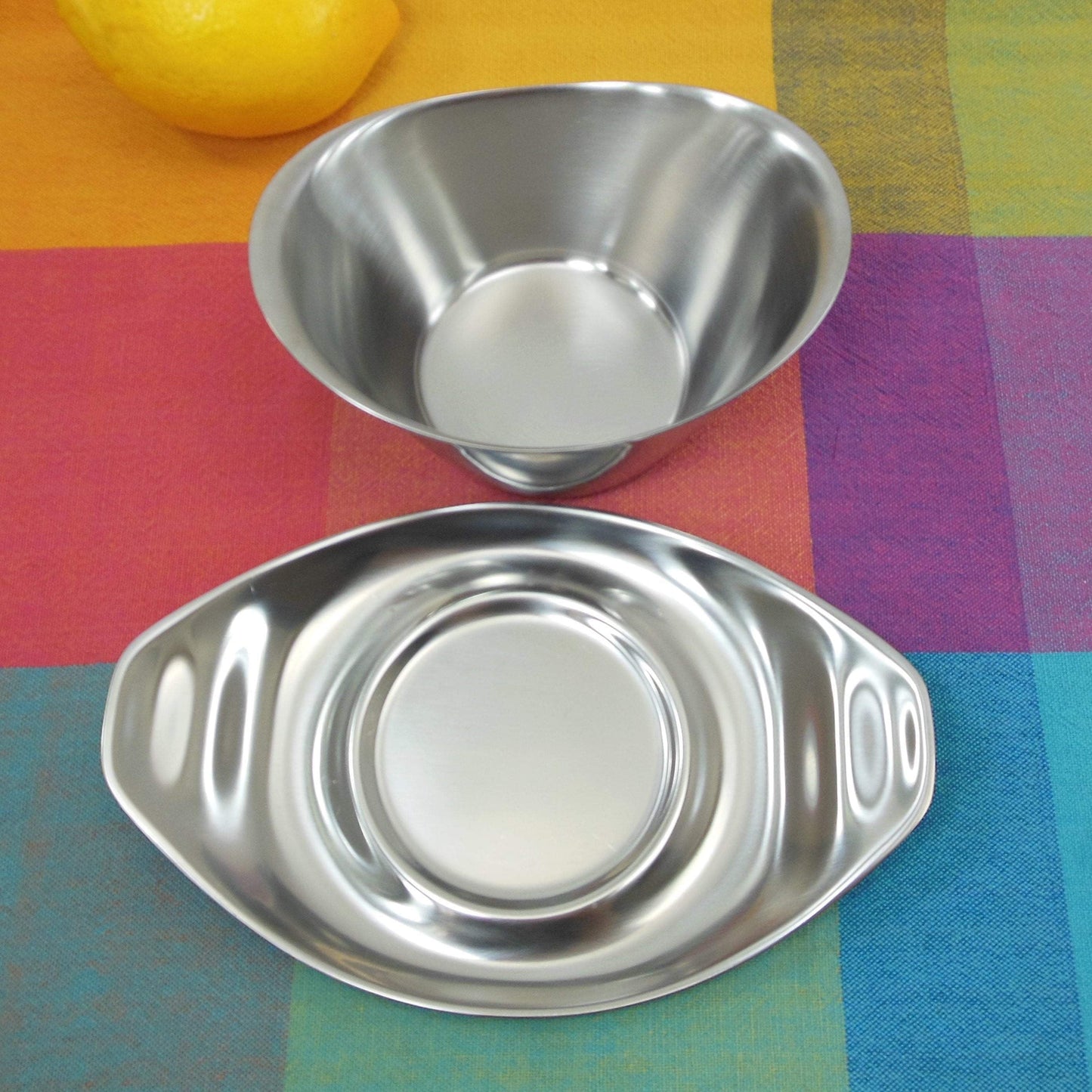 WMF Cromargan Germany Fraser's #6218 Stainless Gravy Boat Condiment Dish Vintage