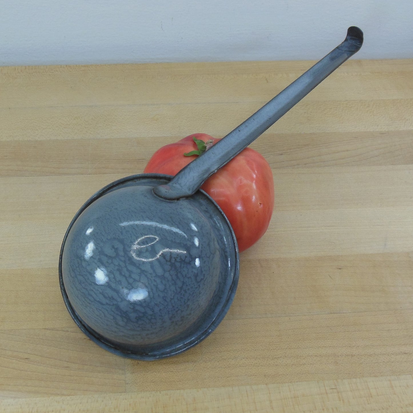 Graniteware Antique Enamelware Water Soup Ladle - Old Farmhouse Cottage Antique