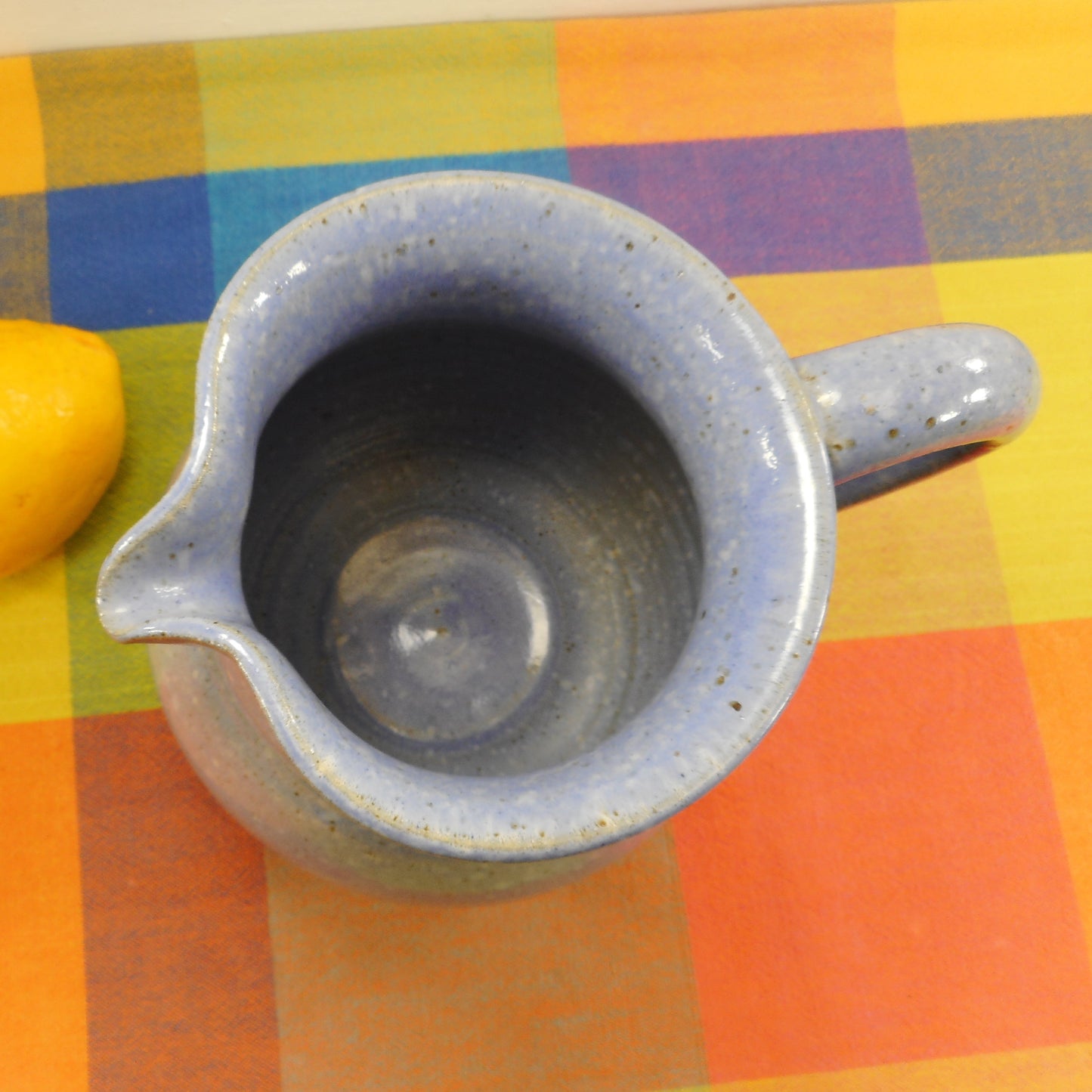 Devica Portugal Stoneware Pottery Blue Pitcher 6.5" Vintage
