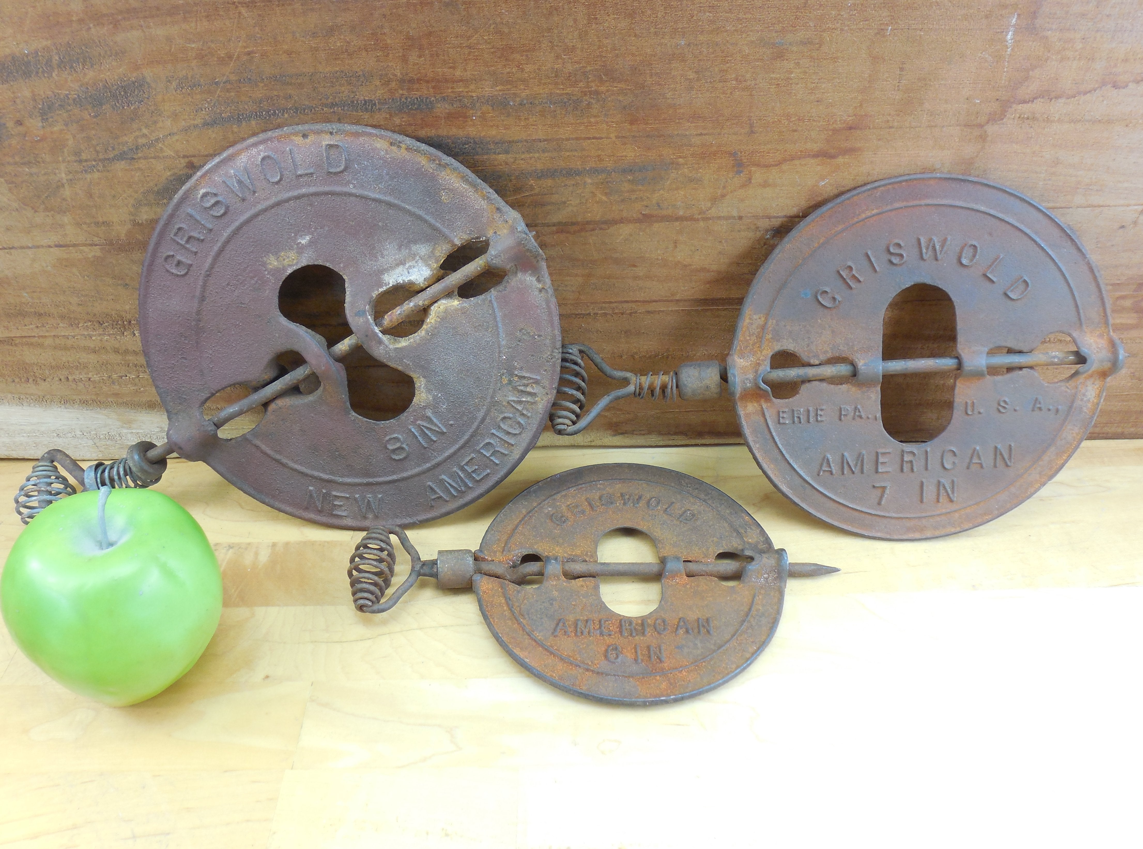 Griswold American Cast Iron Flue Wood Stove Dampers - 6