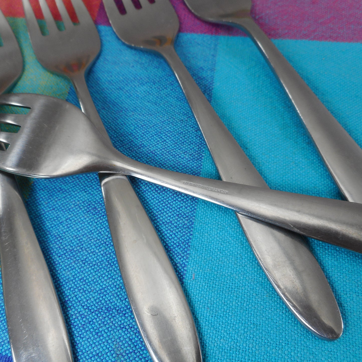 Gustav Sweden Ingrid Stainless 5 Salad Forks Vintage Used
