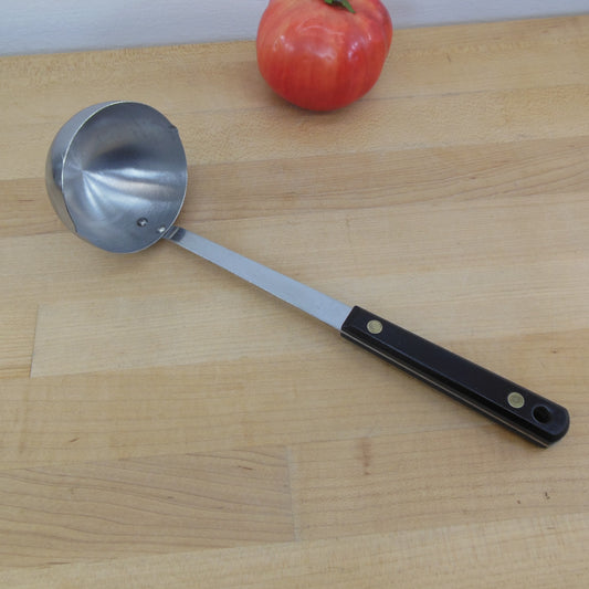 Luxor USA Stainless Kitchen Ladle Utensil Black Handle Vintage