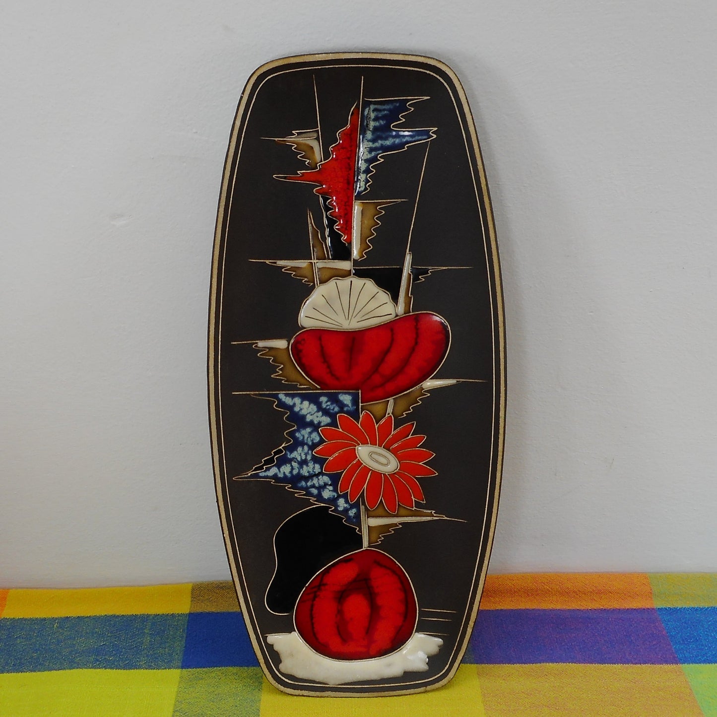 Hayden Norway Art Pottery Ceramic Wall Plaque Art - Flora II