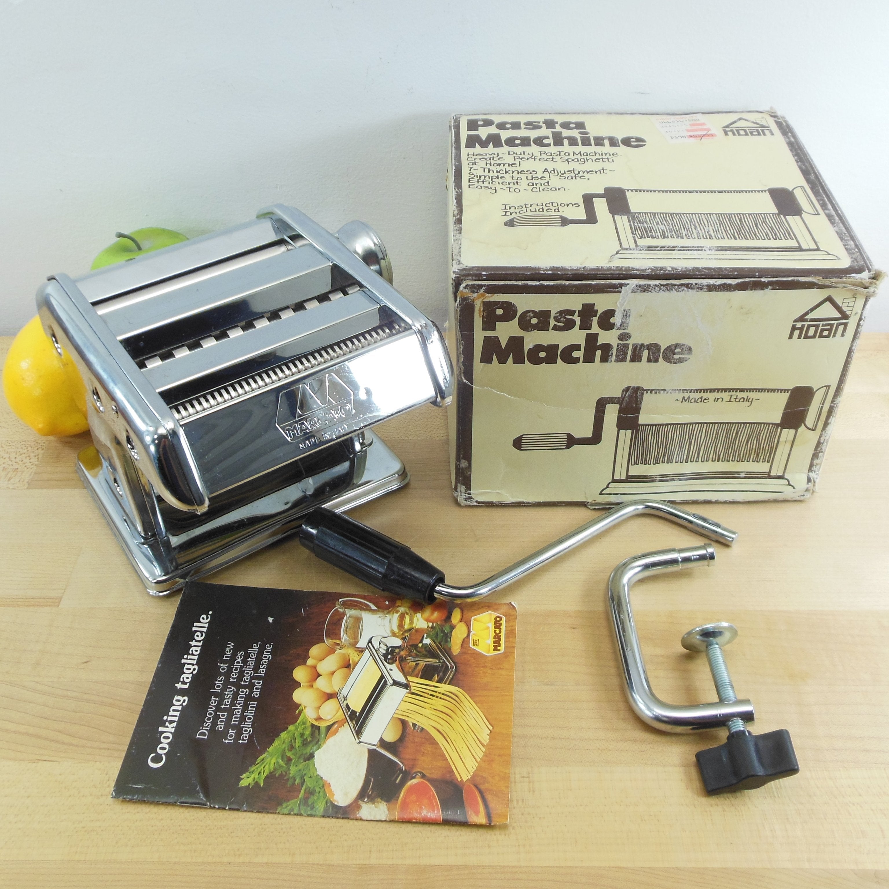 Vintage Marcato Ampia Pasta Maker Model 110 Made In Italy + box + paperwork