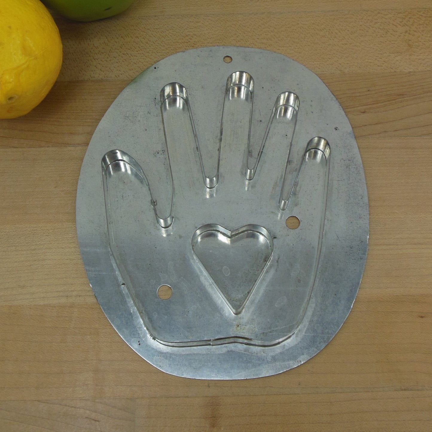 Unbranded Tin Cookie Cutter Heart In Hand 5.75"