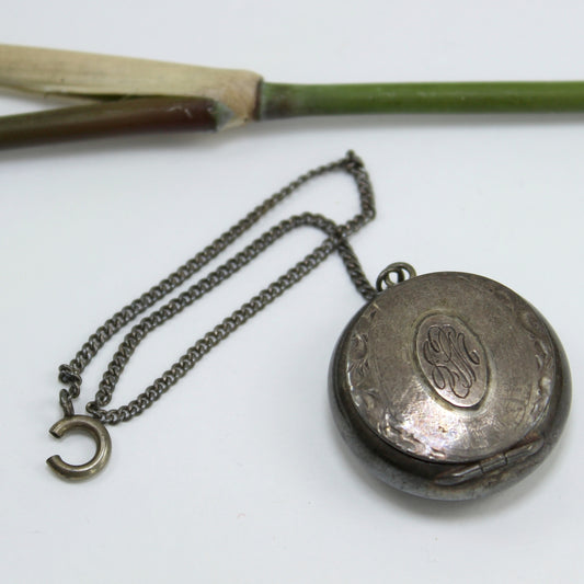 Antique Victorian Chatelaine Silver Pill Box