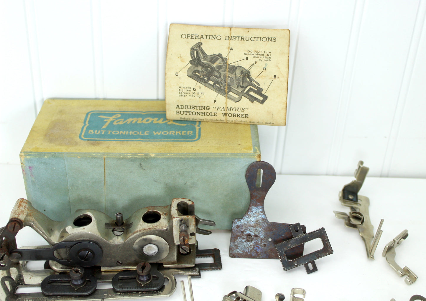 Vintage Sewing Machine Attachments Lot Singer Simanco Greist hemmers gathers