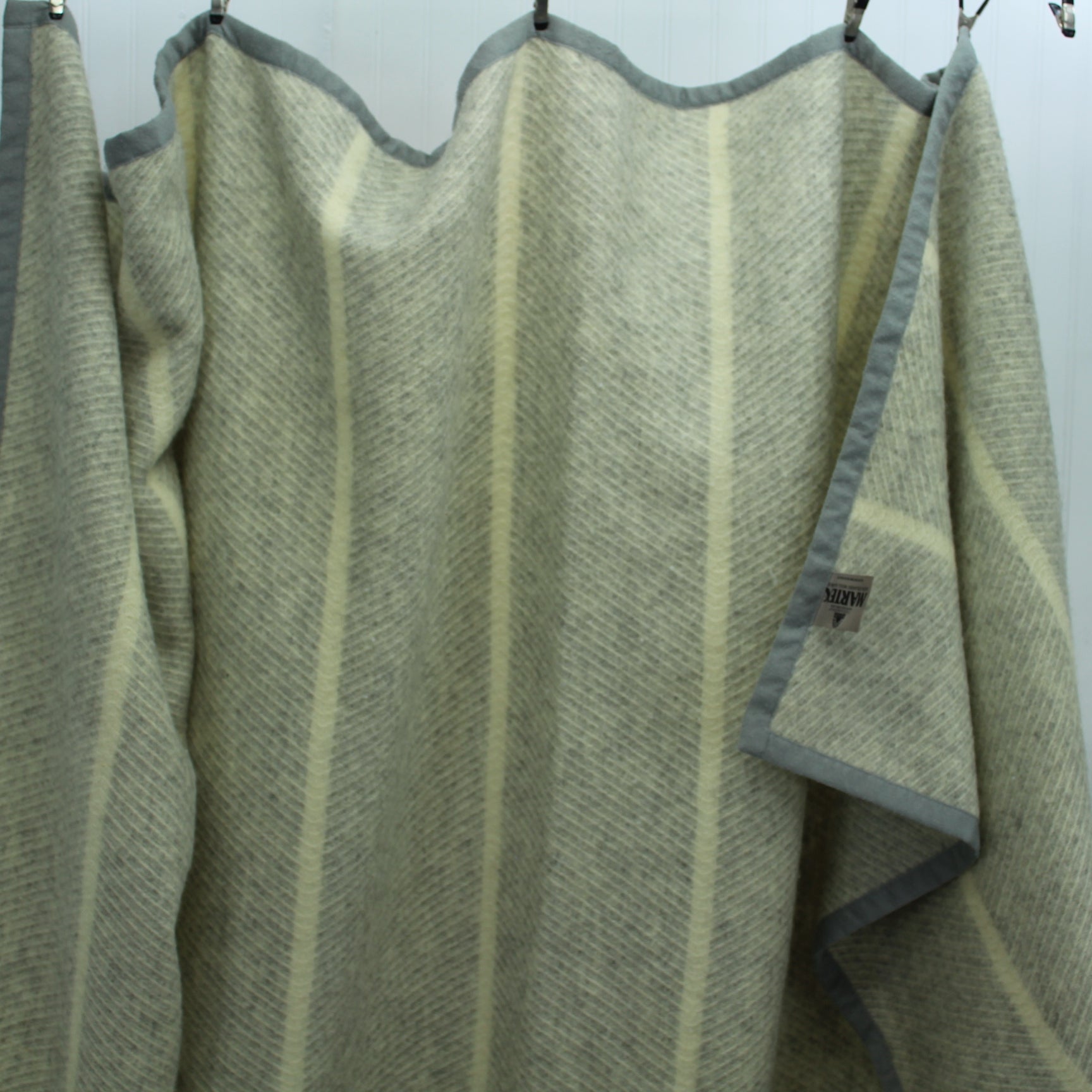 Jack Lenor Larsen Icelandic Wool Blanket Martex Terra Nova Collection 1985 Luscious larger view partial blanket