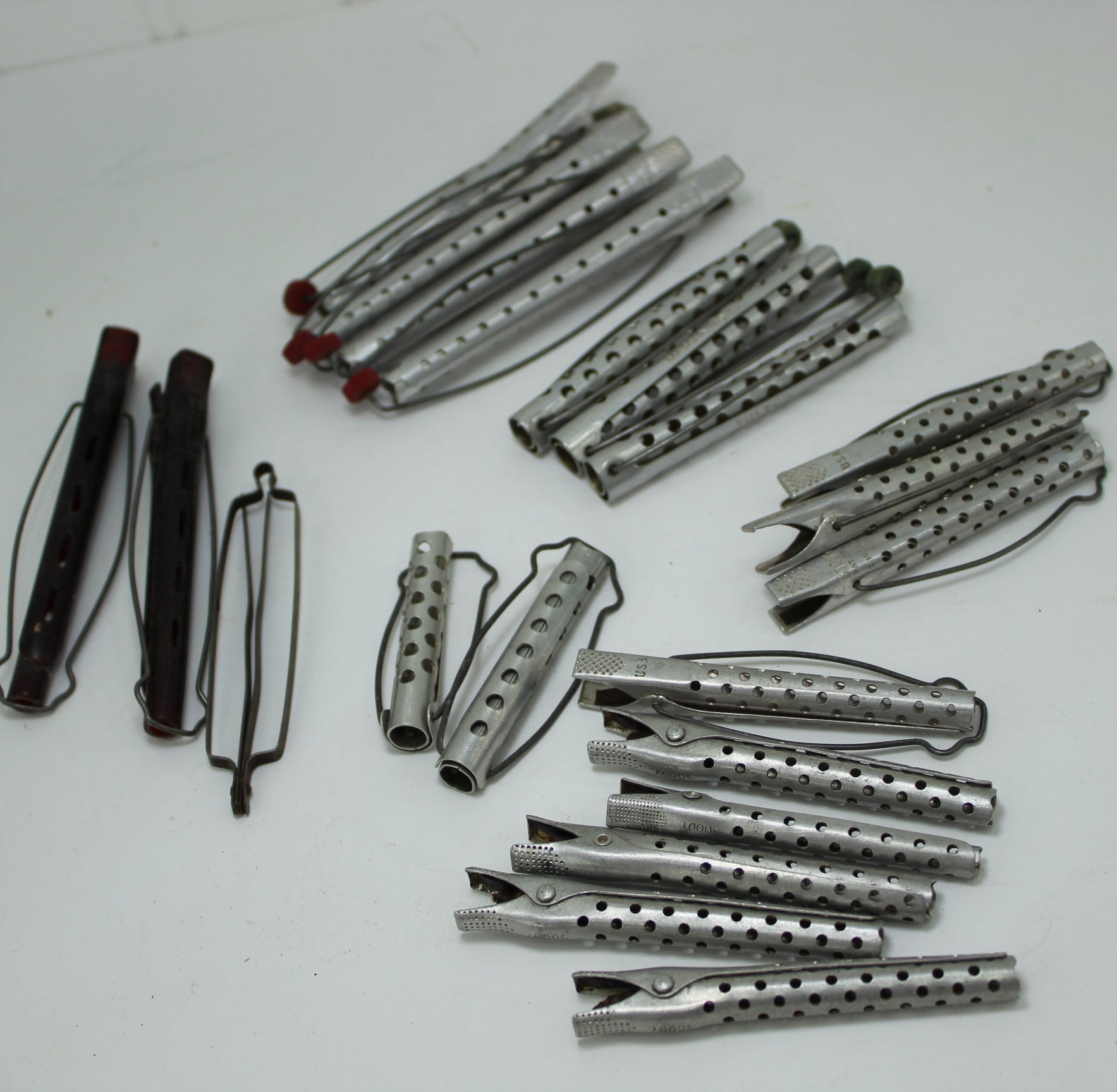 Vintage Lot 30 Goody Metal Hair Clips Curlers Mid Century mid century hair accessories